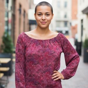 M129 Women's Red and Purple Top